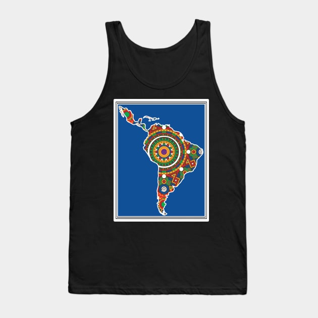 LATIN SOUTH AMERICA DECORATED MAP - full colour Tank Top by Xotico Design